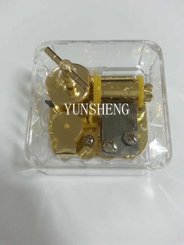 Cheap Price Top Quality Birthday Gift Transparent Square Music Box 