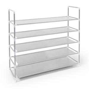 Kids White Tiered Steel Shoe Rack