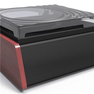 Simple wooden vinyl record turntable player