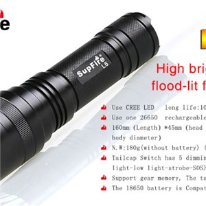 26650 battery with CREE R5 lamp powerful LED flashlight