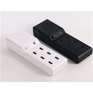 5VDC 10A USB Charger With Size Of 180*60*34mm 6 USB Output White Or Black
