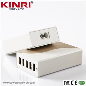 5VDC 10A 5 USB Port USB Charger With Smart Chips With Dimensions Of 99*63*29mm
