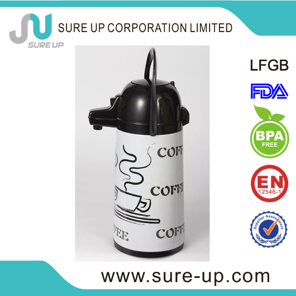 guangzhou fashion double wall glass lined airpots for coffee