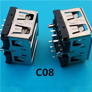 10.0MM 180 Degree Double USB Connector