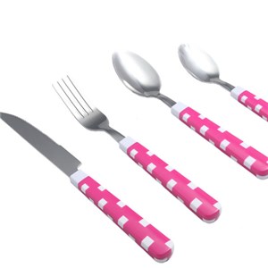 24pcs ABS Handle Flatware Sets With Color Box