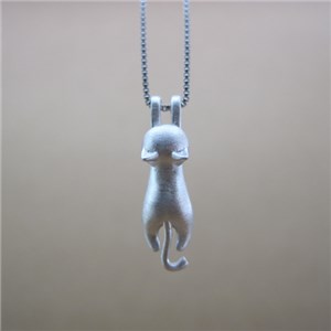 Long Tailer Cat Pendants Necklace SSN005