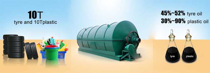 Waste tyre and plastic pyrolysis plant