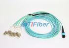 MPO - LC 12 Core fibre optic patch cord Aqua Round Bundle Optical Fiber Cable