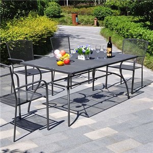 Steel Folding Outdoor Square Table And Chairs Patio Furniture