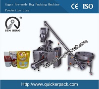 Doy Bag Powder Packing Machine Production Line with Auger Filler