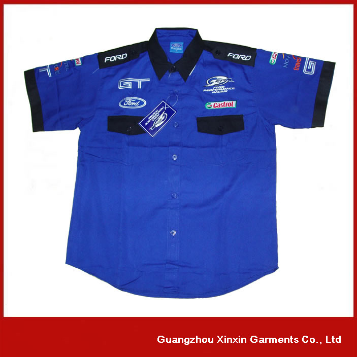 Custom Mens Cotton motorcycle race Pit Shirt in Various Colors