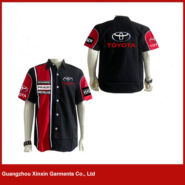 Custom embroidery 100% cotton pit crew F1 racing shirts for men