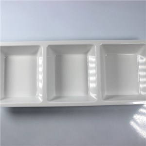 Restaurant Supply Plastic 3 Three Compartment Serving Tray With Divider Food