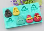 Food Grade 3D Silicone Molds For Baking , Lady Handbag Silicone Cake Mould