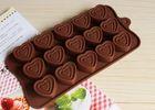 Heart Shaped Silicone Molds For Chocolate Cake 15 Cavities 21.3*10.5cm