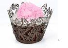 Multi Colors Recycled Decorative Lace Wedding Cupcake Wrappers Hollow Design