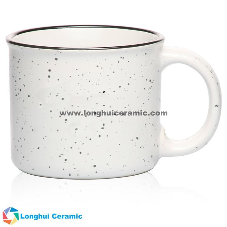 Tin style camper custom ceramic coffee mug with retro granite design