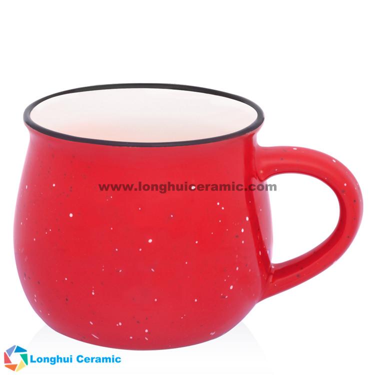 Custom two-tone white interior color speckle outerior diner campfire coffee mug