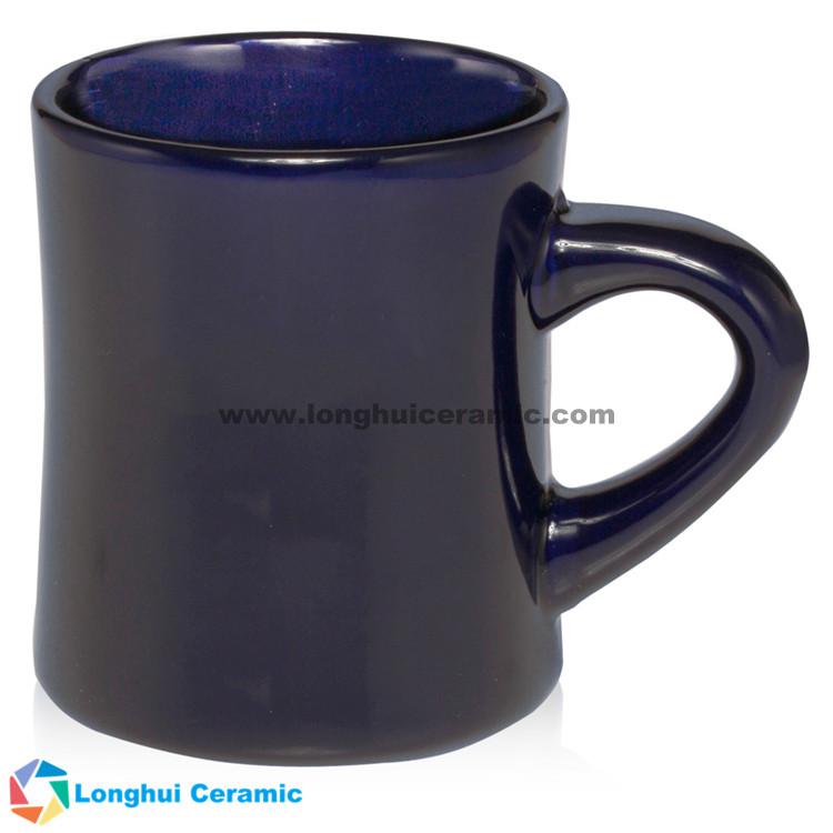 12oz Thick grip glossy ceramic custom diner mug
