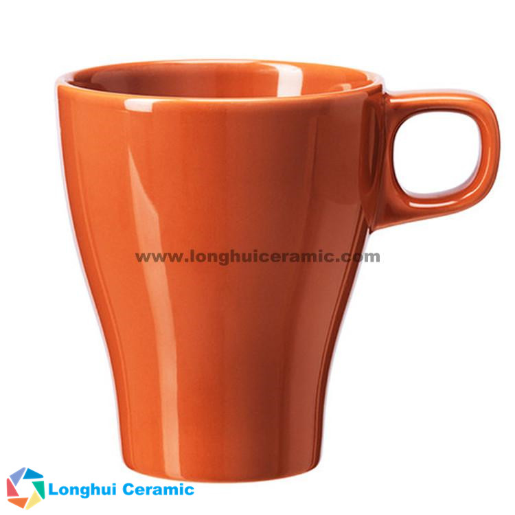 Elegant solid glaze ceramic coffee mug with small handle