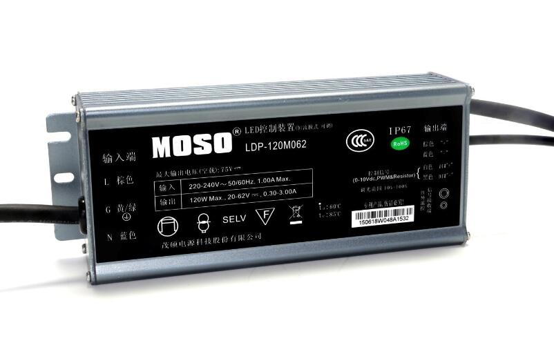120W IP67 Waterproof Switching Power Driver Supply Moso Driver TUV Certified