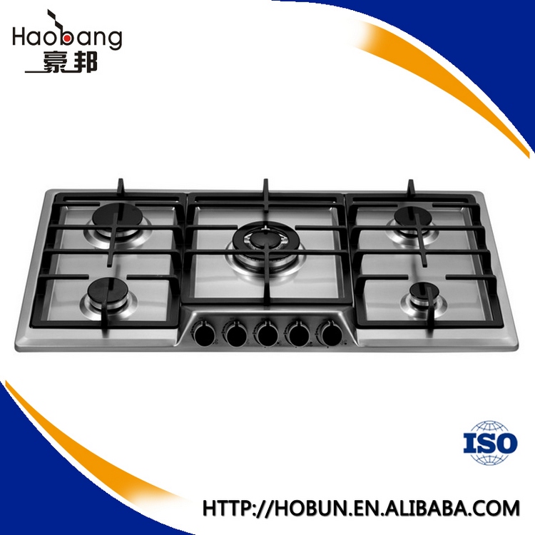 5 burner stainless steel gas hob cooktops