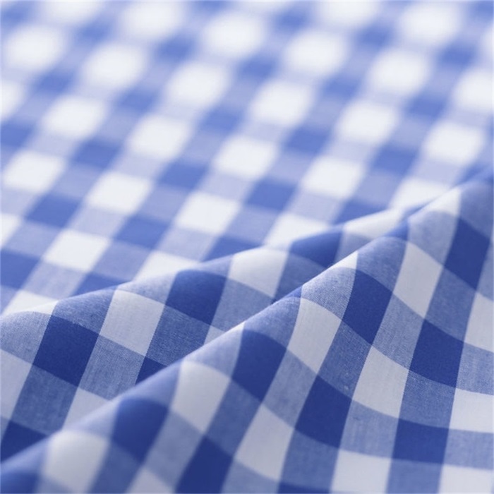 Blue and White Gingham Check Fabric