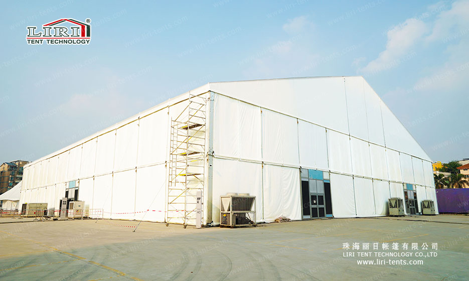 50m width PVC and Aluminum event tents for magic show with clear span , white marquee tent