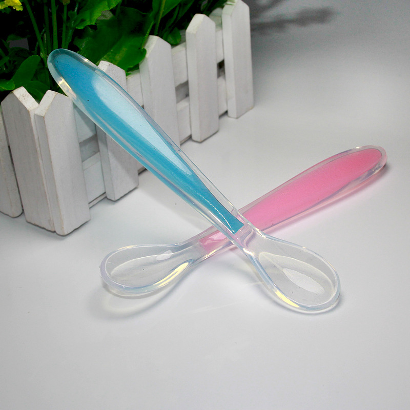Baby Products Bpa Free Soft Silicone Baby Feeding Spoon Toddler Spoons