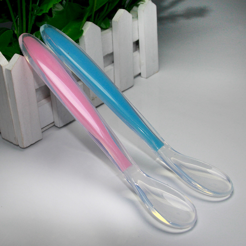 Baby Soft Silicone Spoons Solid Learning To Eat Safety Soft Head Newborns Feeding Tools Tableware Bottle Spoon For Baby