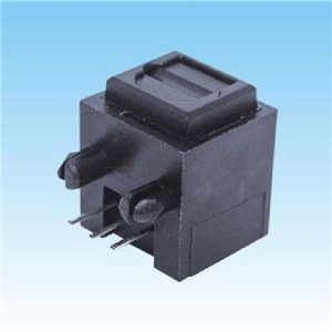 90 Degree 3 Pin Plug Style Optical Fiber Transmitter Connector Without Fixed Orifice
