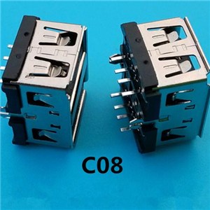 10.0MM 180 Degree Double USB Connector