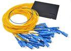 Low PDL Stable 1X16 PLC Splitter , 900um Steel Tube Type Fiber Optic Coupler Splitter