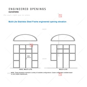 Multi-Lite Stainless Steel Frame Engineered Opening Elevation