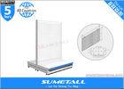 Movable Steel Gondola Retail Display Shelving 50mm Pitch Hole With Pegboard