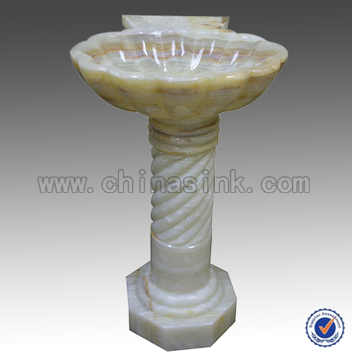 Green onyx pedestal sink