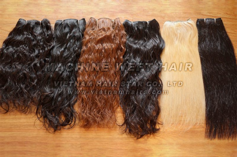 Color Machine Weft hair, Natural human hair all color