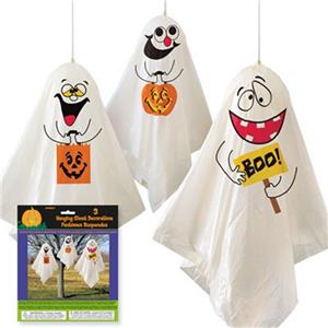 Leaf Bags Ghost Spooky Spirit Halloween Decorations 36& quot; X 48& quot; Plastic Polybagged