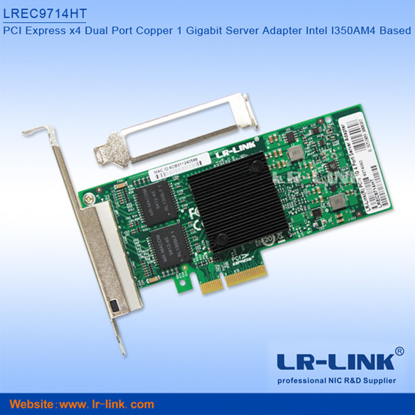 Factory PCIE X4 10/100/1000Mbps 4*RJ45 Port Network Card Same With I350-T4