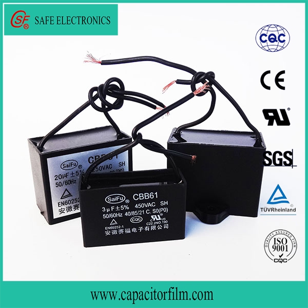 metallizd  polypropylene  film plastic case cbb61capacitor 