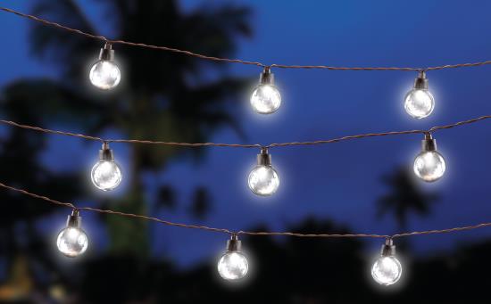 Solar Powered G40 LED String Light 20ct