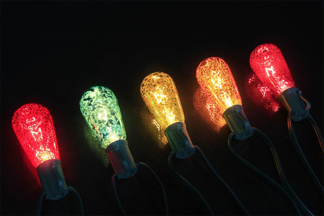 Christmas Decorative ST40 multicolour MERCURY  finish Edison Bulbs  10 Light String