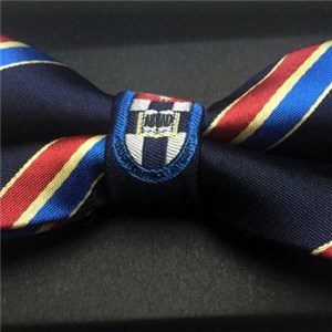 Customized Men& acute;s Uniform Bowtie With Logo Woven Or Printed Or Embroidered For Army Bank Security Group Staff Wear