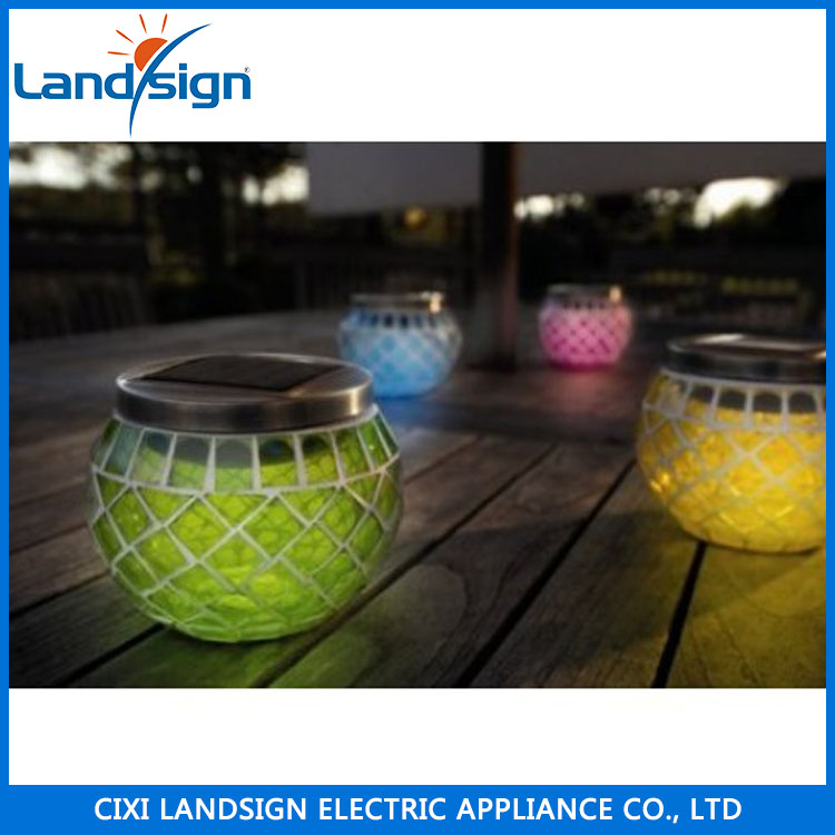 Portable solar mosaic light for table decoration