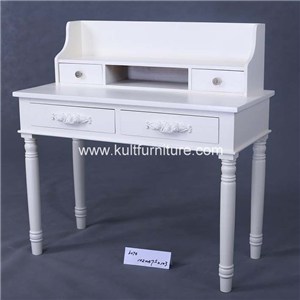 Vanity Table With Jewelry Makeup Drawer Nad Color White With Solid Wood Construction