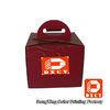 Recycled Cardboard 6 Inch Cake Packaging Boxes , Red Handmade Cake Box With Handle
