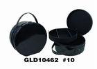 Elegant Round Black Travel Jewellery Box Leather Eco Friendly SGS Certification
