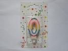 Zero Shaped Glitter Birthday Candles Numbers With Creative Rainbow Border
