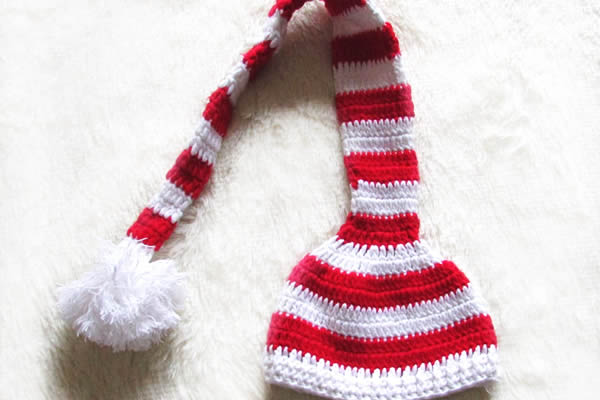 100% Cotton Handmade Crochet Christmas Hat for Girls