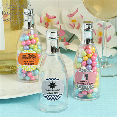 Plastic Champagne Bottle Favors Holder Bridal Shower Birthday Party Supplies Wedding Souvenir Giveaways Ideas